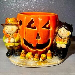 RARE Vintage Yankee Tart Tea Light Halloween Candle Warmer Retired Collectible